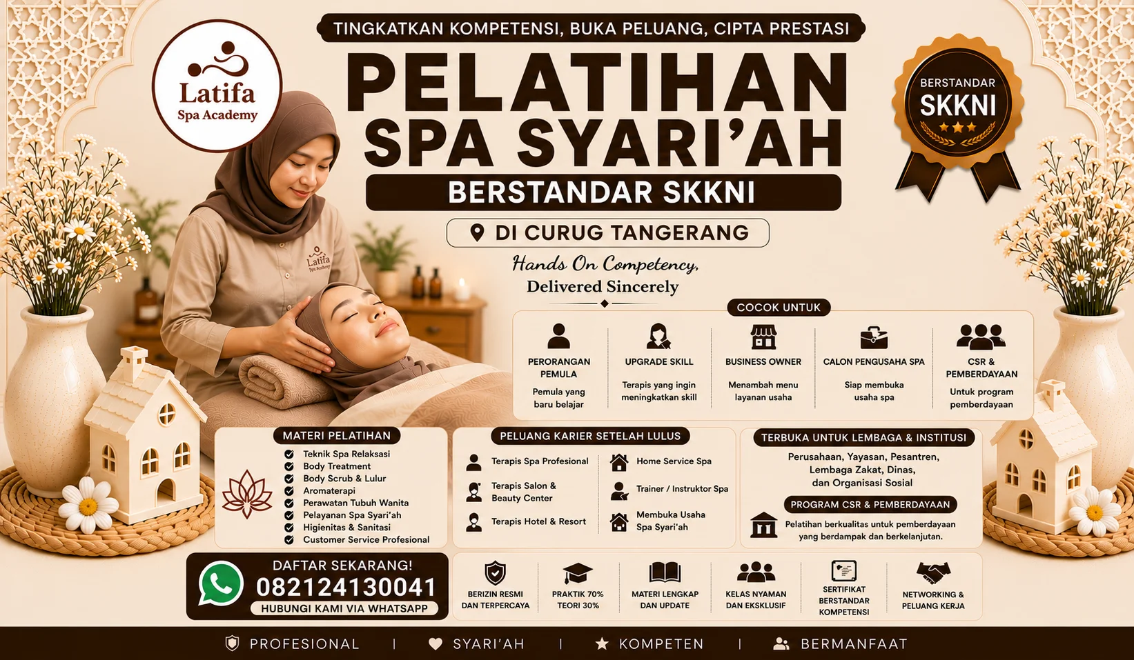 Pelatihan Spa Syari'ah Berstandar SKKNI di Curug Tangerang 082124130041